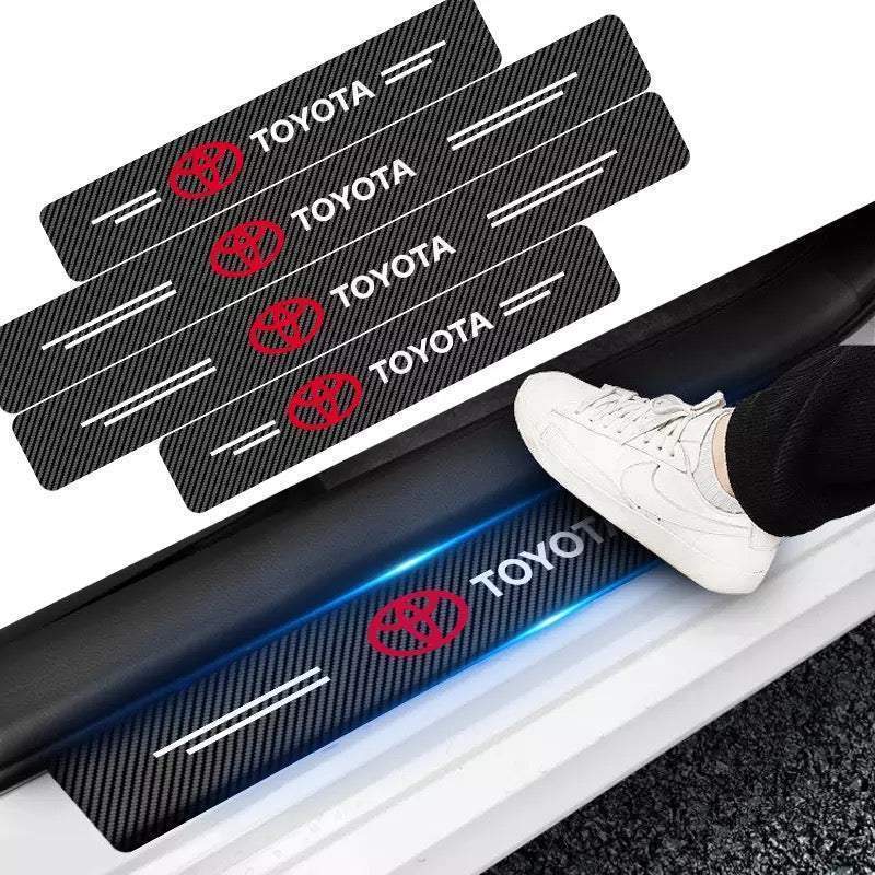 Toyota Car Door Carbon Fiber Anti Stepping Protection Stickers Original Garansi Resmi