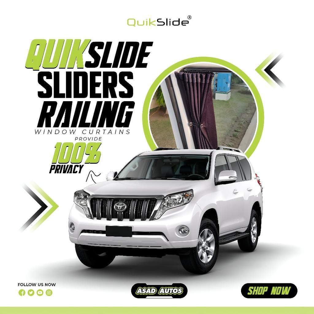 QuikSlide Sliders Railing Curtains Toyota Prado J150 Original Garansi Resmi